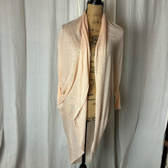 Eileen Fisher  Tencel Merino Long Cocoon Cardigan Medium Peach Lightweight XS - Picture 2 of 8